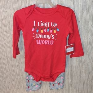 NWT Christmas 2 piece Daddy's girl outfit